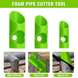 AGLOO Pipe Insulation Cutting Guide - Foam & Rubber Pipe Cutter Tool for Insulated Foam Pipe Lagging Installation - 3 Sizes for Home Industrial Use (Green, 53/46/41mm)