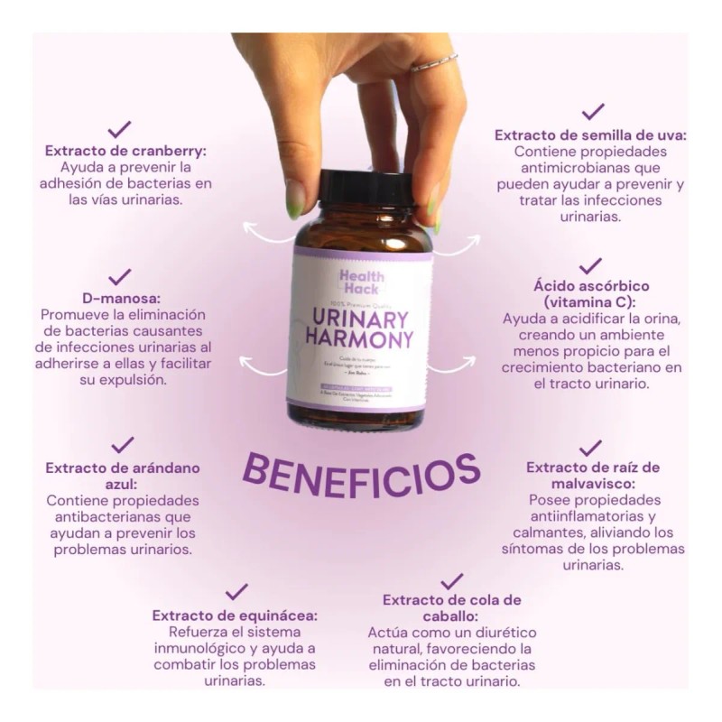Vitaminas Salud Urinaria Con Cranberry Y D-manosa 60 Cáps Hh
