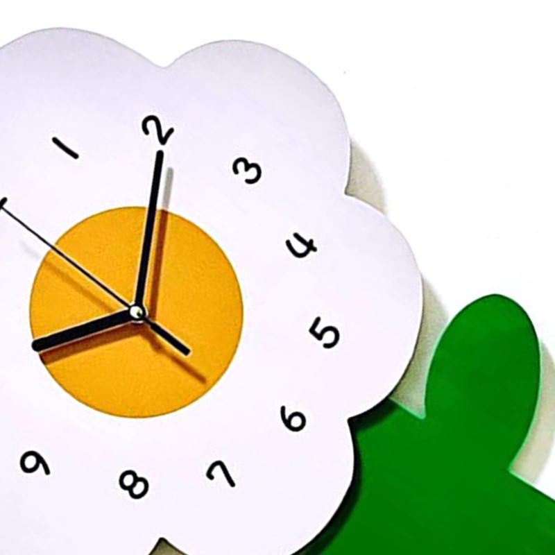 Flower Shaped Wall Clocks for Kids Cartoon Cute Exquisite Silent