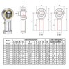 sourcing map PHS12 M12 Bushing Rod End Bearing M12 x