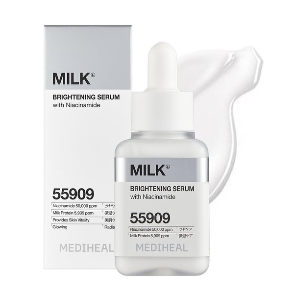 MEDIHEAL: Milk Brightening Serum, 1.5 fl oz (40 ml), Milk