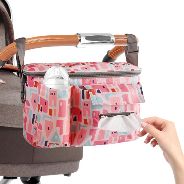 Aohcae Baby Stroller Organizers,Stroller Caddy with 3 Cup Holder, Stroller