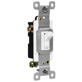 ENERLITES 83150-W-10PCS Toggle Light Switch, 3-Way or Single Pole, 15A 120-277V, Grounding Screw, Residential Grade, UL Listed, White (10 Pack), 10 Count