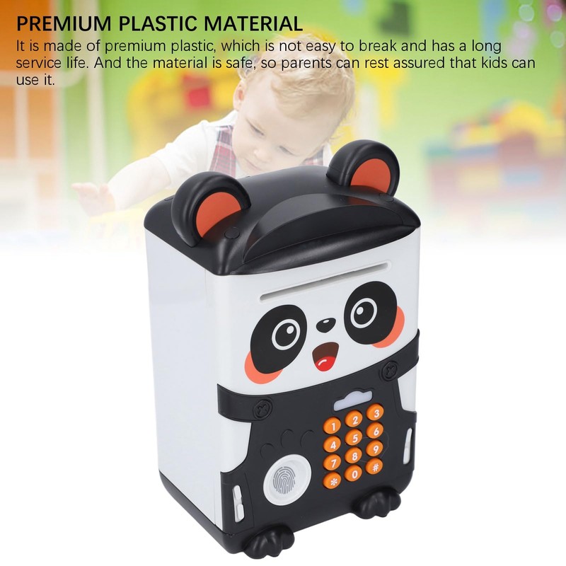 generic 8.9x5.9in Money Bank Password Fingerprint Recognition Cute Panda Shape