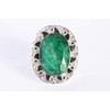 Natural Emerald Gemstone 925 Sterling Silver Bezel Setting Statement Ring