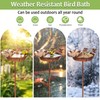 Echaprey Metal Bird Bath Outdoor Removable Bowl Heavy Duty Rustproof
