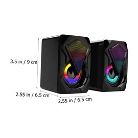 LABRIMP 1 Pair USB Computer Speakers Portable Creative Speaker for Home Office Compact Design with High Sound Quality for Gaming Music and Conference Use Random Style