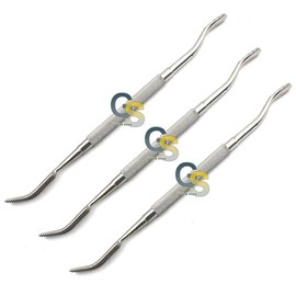 G.S 3 PCS Dental Bone Files #45 Double Ended Stainless Steel Instruments Best Quality
