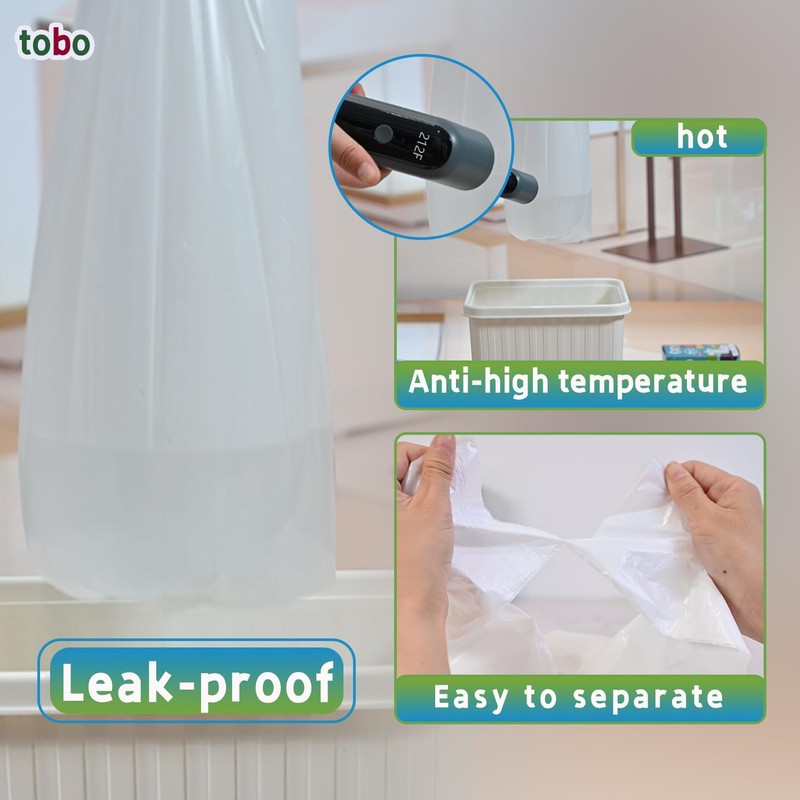 Tobo Small Trash Bags 4 Gallon, Lemon Scent, 240 Count