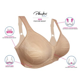 Playtex 18 Hour Posture Wirefree Bra, White, 38D