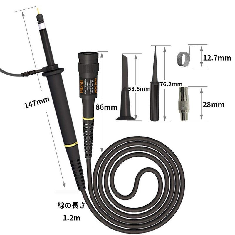 Cleqee 250MHz Oscilloscope Probe High Voltage Probe 100:1 2000V Alligator