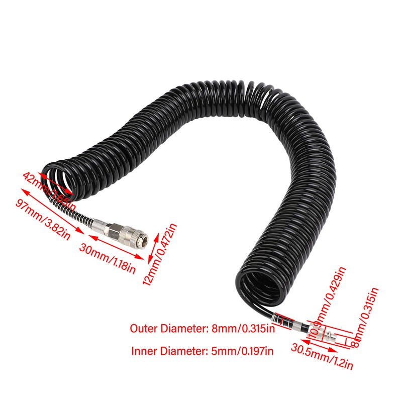 Recoil Air Hose 12m Tangling Resistant Recoil Air Compressor Hose