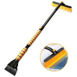 Jkapy Jkapy 44 Inch Ice Scraper Snow Brush and Ice Scraper for Car Windshield,Extendable Snow Scraper and Brush with Comfortable Foam Grip for Truck Vehicle Automobile Snow Removal