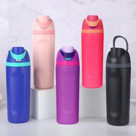 DUTHINGS - Insulated Stainless Steel Water Bottle with Straw, 24 oz, Reusable Sports and Travel Bottle for School, Kids, and Outdoors - Leakproof and BPA-Free (FUCHSIA)