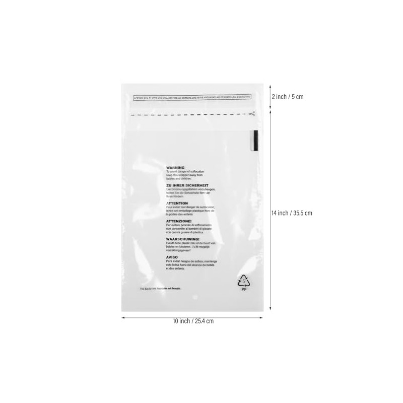 100 x (10″ x 14″) 254mm x 355mm Self Seal