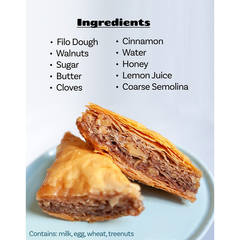 Bakluva 16-Piece Baklava Pastry Dessert Gift Box - (16) Large