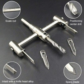 40-120mm Adjustable Circle Hole Cutter Hole Saw Drill Bit Round Cutting Wood Cutter for Woodworking