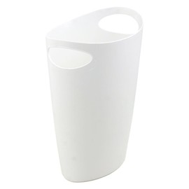 Superio Slim Bathroom Trash Can 2 Gallon White Plastic, 2