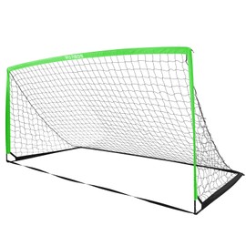RUNBOW 11x5.5 ft Portable Kids Soccer Goal for Backyard Adult Junior Teenager Large Metal Frame Soccer Net with Carry Bag (11x5.5ft, Green, 1 Pack)