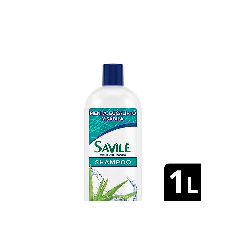 Savilé Shampoo Menta y Eucalipto, Blanco, 1000 ml