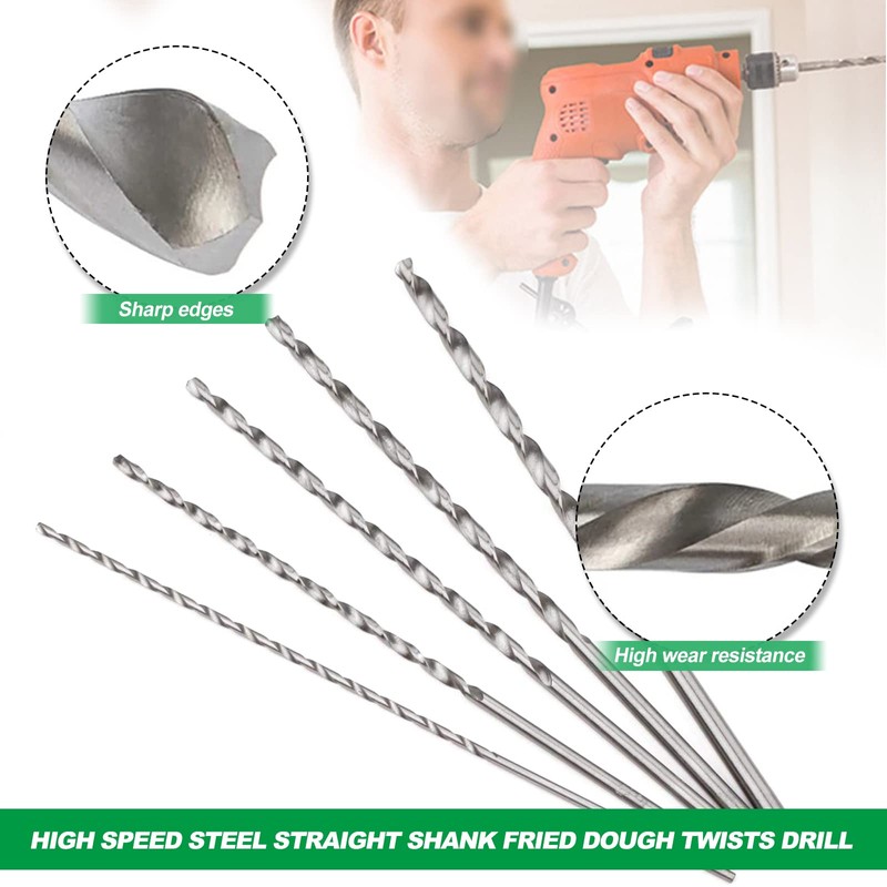 Long Drill Bit, 5Pcs High Speed Steel Small Twist Drill