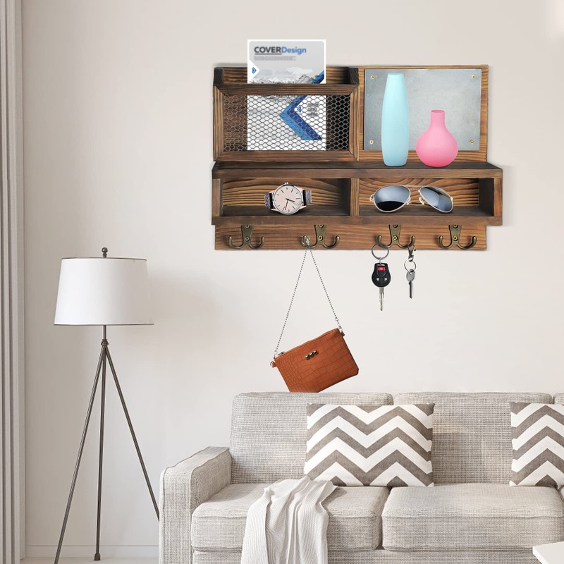 Key Holder for Wall, Mail Organizer Wall Mount with Key