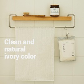 DEARCUS Hello Hanji Korean Exfoliating Shower Towel 2 Pack – Long Back Scrubber Washcloth, 30% Hanji Fiber, Gentle Exfoliator for Sensitive Skin & Kids (Cream Ivory)