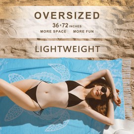 2 Packs Turkish Beach Towels Vacation Essentials Quick Dry Sand Free Soft Absorbent Adult Oversized Bath Pool Swim Long Lightweight Thin Fast Drying Over The Chair Towel Sand Sunshine and Turtle