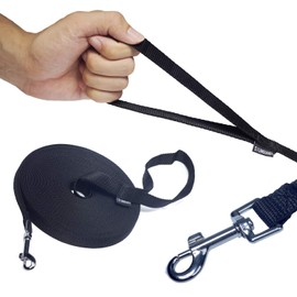 Siumouhoi Dog/Puppy Obedience Recall Training Agility Lead- 15 ft 20 ft 30 ft 40 ft 50 ft Long Leash -for Training Leash, Extended Rope for Training. (20Feet, Black)