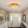 CVKASH 4-Lights Crystal Chandelier Modern Semi Flush Mount Ceiling Light