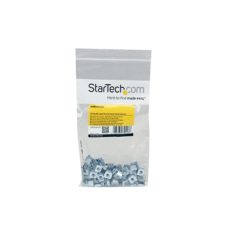 StarTech CABCAGENUTS Pack de 50 Tuercas Enjauladas M5 para Rack