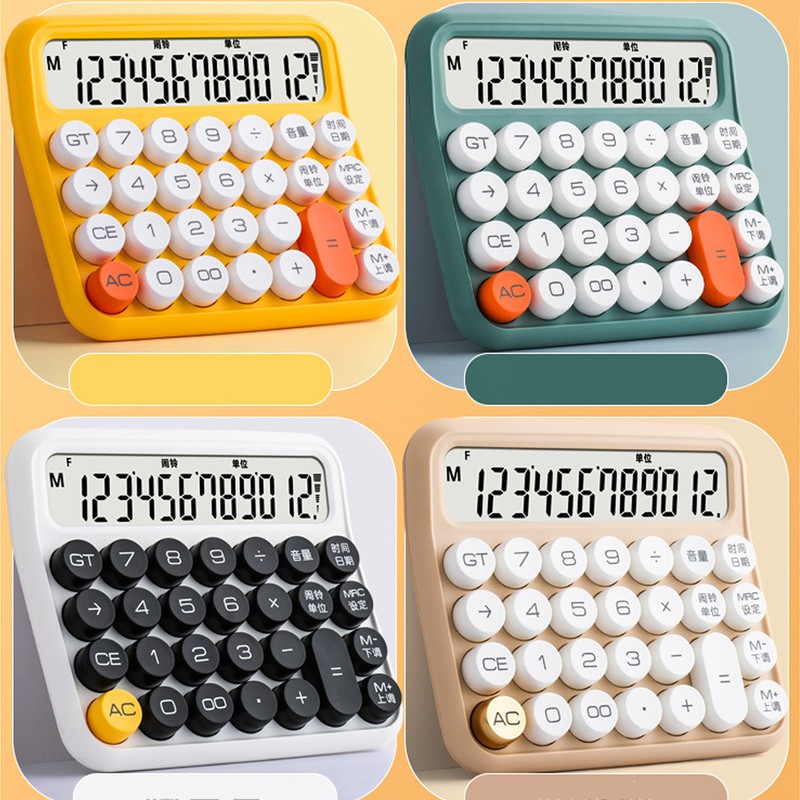 12 Digit Calculator Large LCD Display Big Button Standard Mechanical