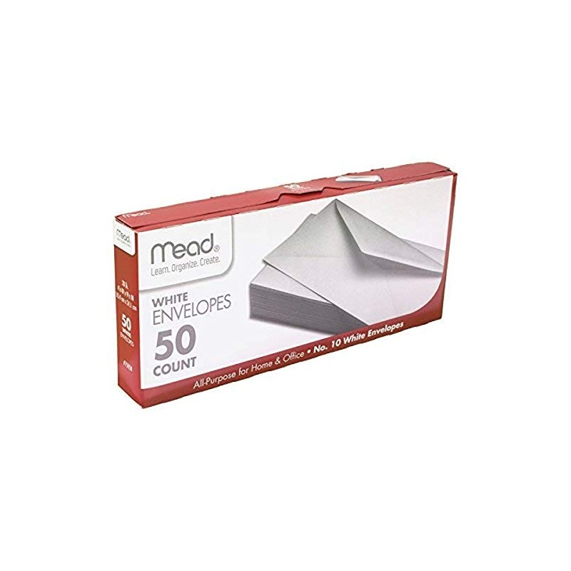 Mead #10 Envelopes, Letter Size, 4-1/8" x 9-1/2", Gummed Closure,