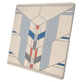 Frank Lloyd Wright's Ennis Design on 8" Square Stone Trivet Manufactured in The USA Heat Tolerant Easily Wipes Clean