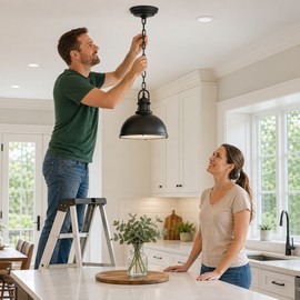 Heavy Duty Canopy Kit with 3.2FT Pendant Light Chain - Hanging Fixture Hardware for Chandeliers & Pendant Lights
