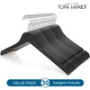 TOPIA HANGER Black Wooden Hangers 30 Pack, 0.28-inch Thick Slim