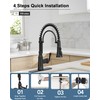 HOIGY 3 Modes Bronze Kitchen Faucet with Pull Down Sprayer,