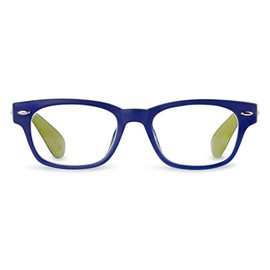 Peepers by PeeperSpecs Bellissima Square Blue Light Blocking Reading Glasses, Navy/Green, 49 + 2.25