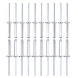DTGN 4mm x 25mm (DXL) Blind Rivets - 60Pack - Good for Machinery Joining - Aluminum Dome Open End Rivet