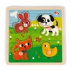 Janod Tast-Puzzle aus Holz, Meine ersten Tiere, 4 Teile, Kinder-Puzzle