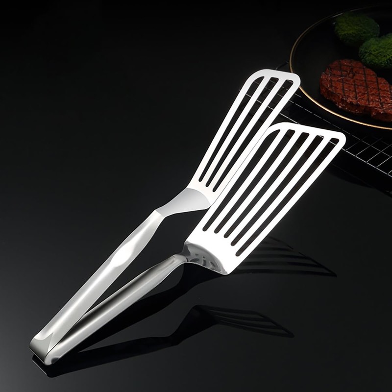 AIMALL 12.2-Inch Steak Clip, Thickened Stainless Steel Fried Fish Turner,
