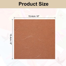Rebower 20 Sheets Natural Fiber Mulberry Origami Paper 6x6 Inch Visible Folding Washi Paper,[for Junk Journals, Card Making, DIY Craft Writing Painting, Decorative Scrapbook]-Brown