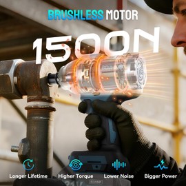 Cordless Impact Wrench 1/2 Inch, 1500 N.m/1106ft-lbs Brushless Impact Wrench Gun Compatible with Makita Battery (No Battery), Electric Power Impact Driver for Car Home