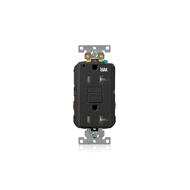 Leviton 20A-125V Extra-Heavy Duty Industrial Grade Weather/Tamper-Resistant Duplex Self-Test GFCI