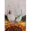 Unbranded Fall Harvest White Green PUMPKINS Hand Painted Stemless Wine