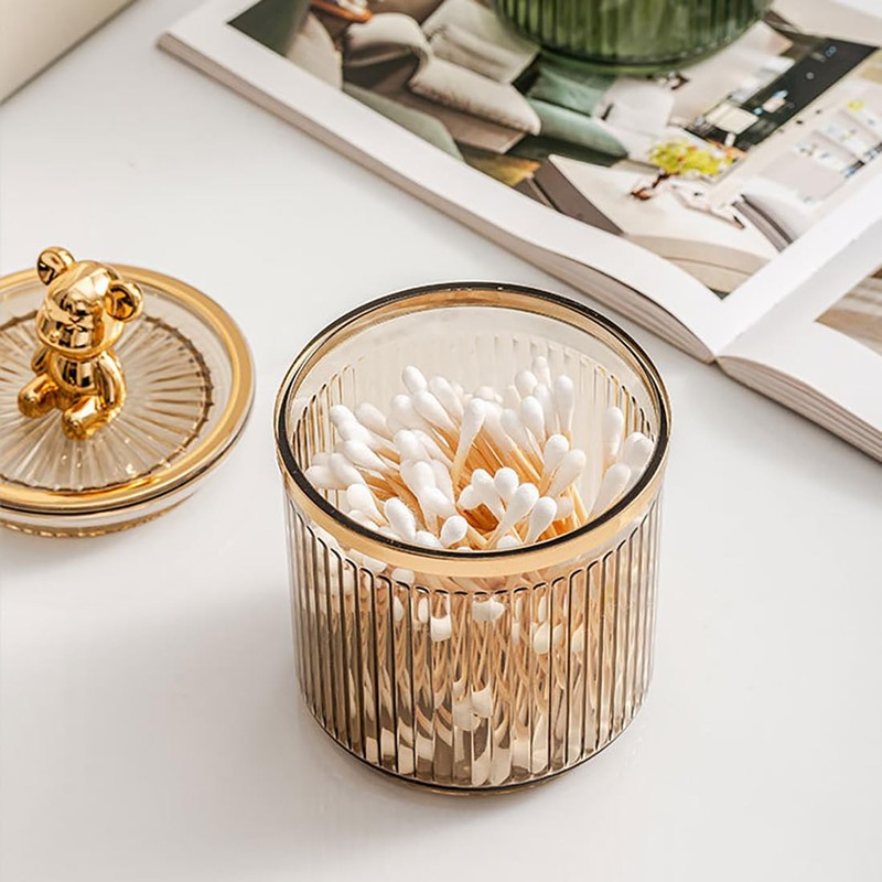 narunaru Cute Acrylic Trinket Box, Cotton, Toothpick, Interior Decoration, Lid