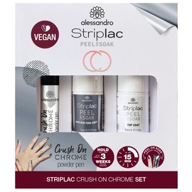 alessandro Striplac Peel or Soak Silver Crush On Chrome Set - Perfect Nails in 15 Minutes