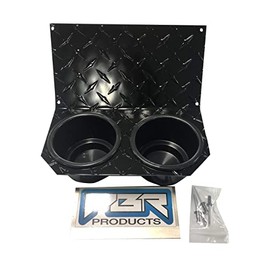 Black Diamond Plate Jumbo Cup holder Fits Honda Pioneer 1000