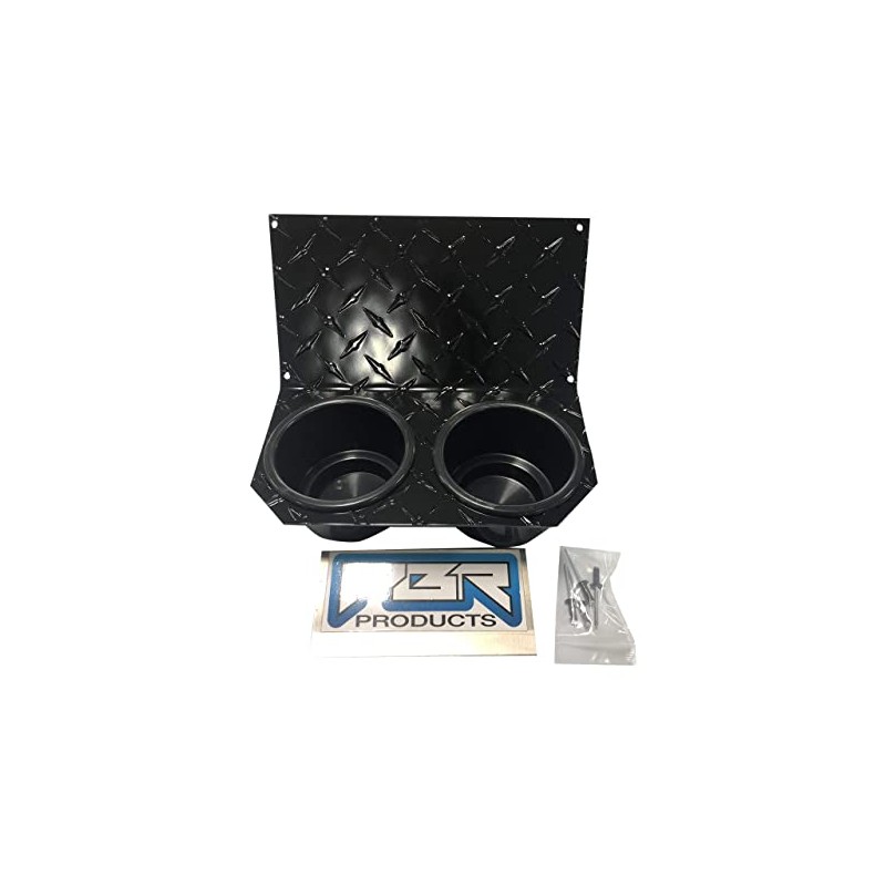 Black Diamond Plate Jumbo Cup holder Fits Honda Pioneer 1000