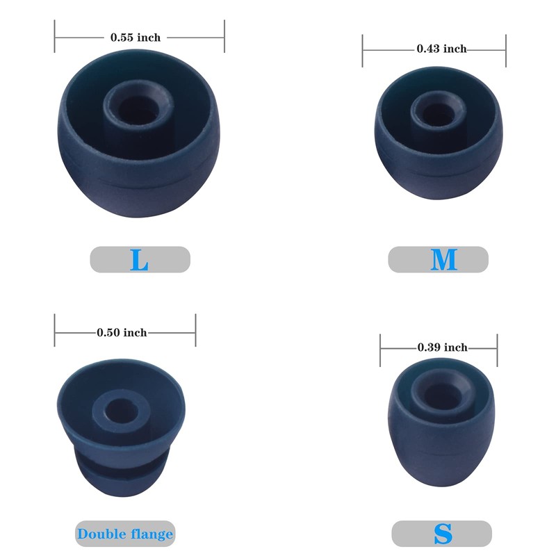 4 Pair Replacement Silicone Ear Tips Earbuds Buds Set for